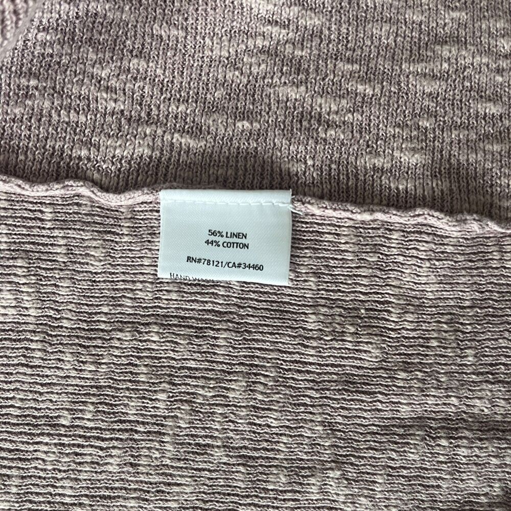 Eileen Fisher Cotton Linen Blend Open Front Drape Cardigan Purple Women's XS - Picture 7 of 9